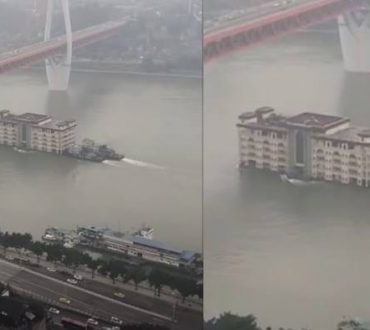 Κίνα: Ένα ολόκληρο εστιατόριο «μετακόμισε» επιπλέοντας στο νερό (βίντεο)