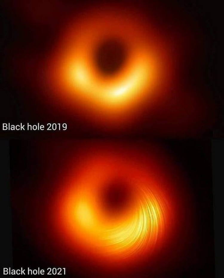 Νέα φωτογραφία της μαύρης τρύπας του γαλαξία Messier87 απεικονίζει τα μαγνητικά της πεδία!