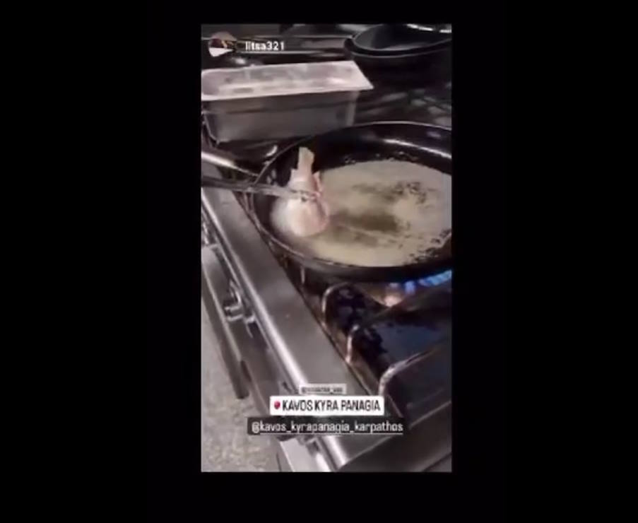 Σάλο έχει προκαλέσει βίντεο που δείχνει ψάρια να τηγανίζονται ζωντανά σε εστιατόριο στην Κάρπαθο! (βίντεο)